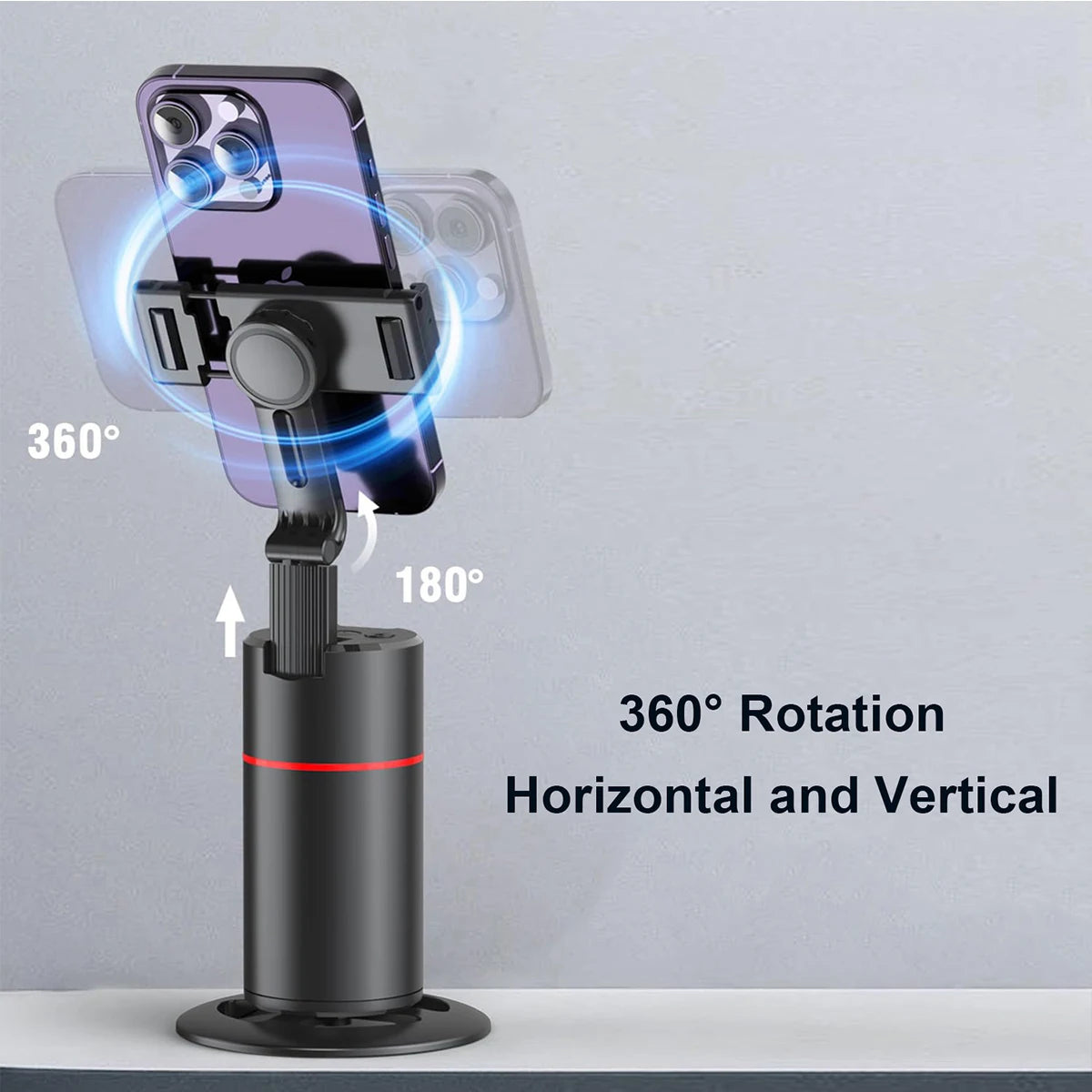 Revolutionary 360° Auto Face Tracking Phone Holder Stand - Perfect for Mobile Vlogging and Live Streaming!