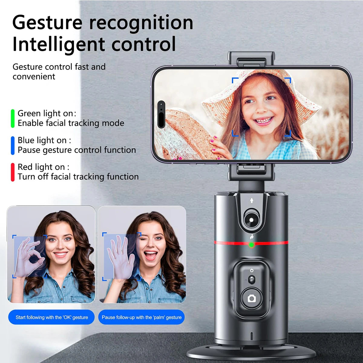 Revolutionary 360° Auto Face Tracking Phone Holder Stand - Perfect for Mobile Vlogging and Live Streaming!