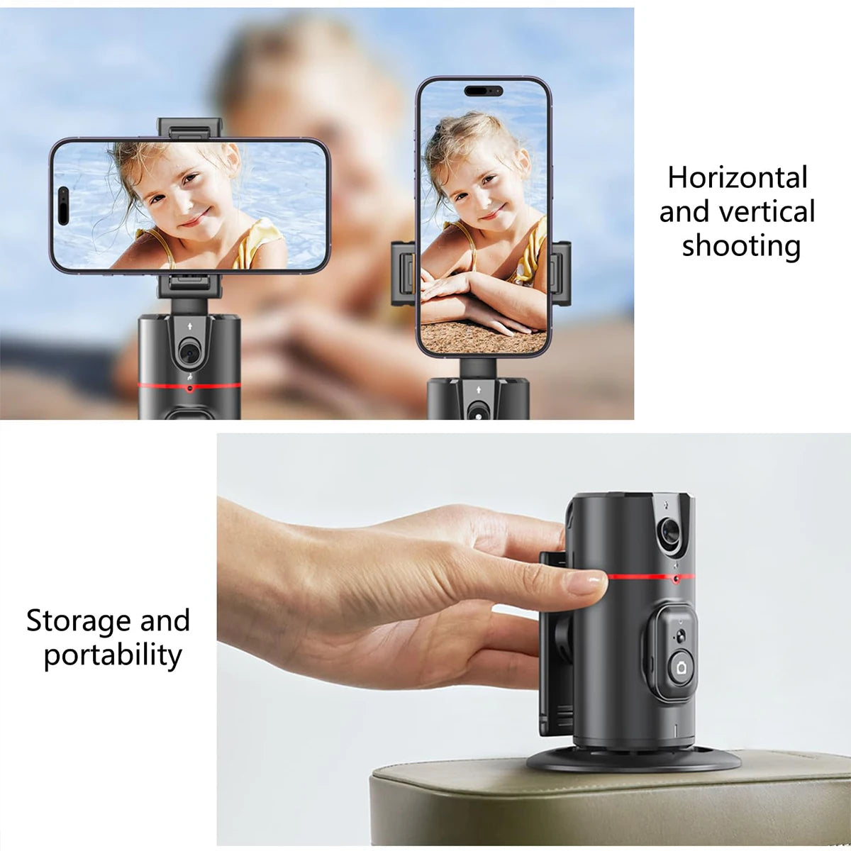 Revolutionary 360° Auto Face Tracking Phone Holder Stand - Perfect for Mobile Vlogging and Live Streaming!