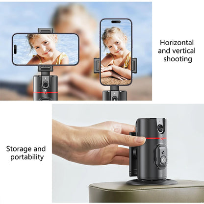 Revolutionary 360° Auto Face Tracking Phone Holder Stand - Perfect for Mobile Vlogging and Live Streaming!